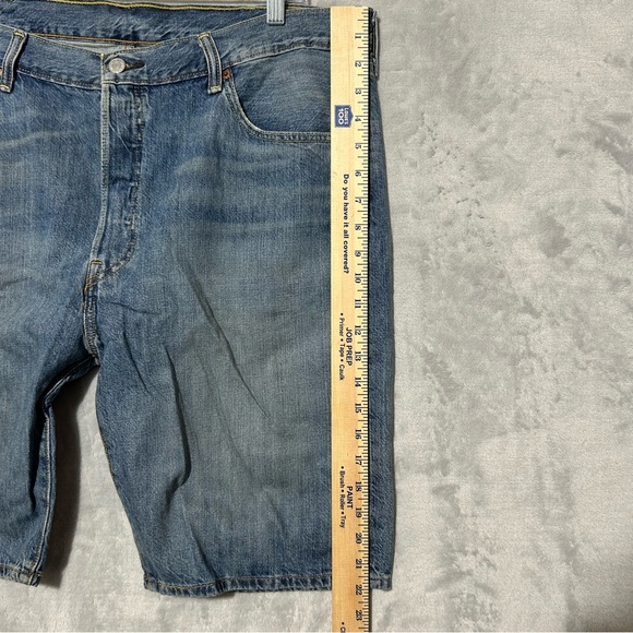 Levi's 501 Denim Shorts Mens Size 38 Blue Button Fly 10” Inseam - Picture 7 of 11